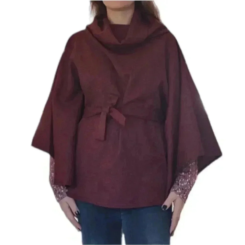 Poncho with belt 